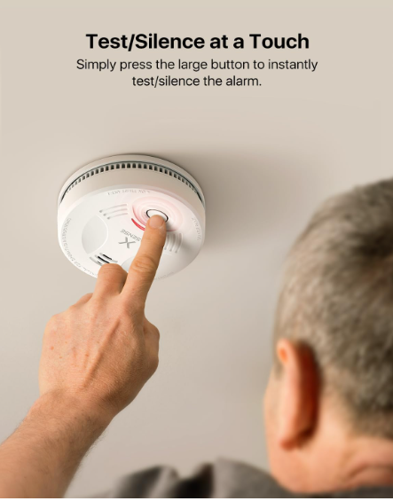 X-Sense Smoke Alarm for Home, 10-Year Sealed Battery Fire Alarm, LED Indicator & Silence Button, Smoke Detector Battery Operated, Conforms to EN 14604 Standard, SD11